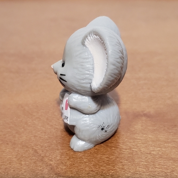 Grey Mouse 'With Love' Figurine Russ Berrie Vintage - Picture 4 of 6